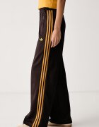 adidas Originals спортен панталон дамски с памук Beckenbauer кафяв с висока талия KS4741