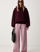 adidas Originals спортен панталон дамски с памук Essentials розов с висока талия KT2280