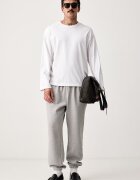adidas Originals спортен панталон мъжки с памук Trefoil Essentials сив със стандартна талия KS9827