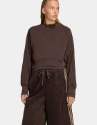 adidas Originals суичър дамски от памук Winterized Double кафяв KT2329