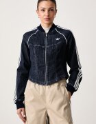 adidas Originals суичър с цип дамски от деним Superstar Denim тъмносин LE8299