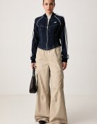 adidas Originals суичър с цип дамски от деним Superstar Denim тъмносин LE8299