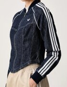 adidas Originals суичър с цип дамски от деним Superstar Denim тъмносин LE8299