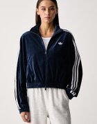 adidas Originals суичър с цип дамски от кадифе Micro Pleat Injection тъмносин LG4298