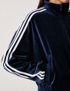 adidas Originals суичър с цип дамски от кадифе Micro Pleat Injection тъмносин LG4298