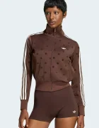 adidas Originals суичър с цип дамски Satin Polka Dots кафяв LI2855