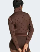 adidas Originals суичър с цип дамски Satin Polka Dots кафяв LI2855