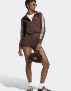 adidas Originals суичър с цип дамски Satin Polka Dots кафяв LI2855