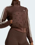 adidas Originals суичър с цип дамски Satin Polka Dots кафяв LI2855