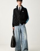 adidas Originals суичър с цип Firebird Drop Needle черен KE4130
