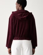 adidas Originals суичър с цип и качулка дамски от джинс бордо KE1119
