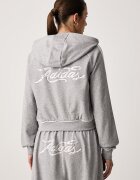 adidas Originals суичър с цип и качулка дамски от памук сив LE8319