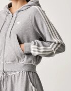 adidas Originals суичър с цип и качулка дамски от памук сив LE8319