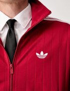 adidas Originals суичър с цип мъжки Firebird Drop Needle червен KE4126