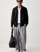 adidas Originals суичър с цип мъжки Firebird Metallic черен KE4163