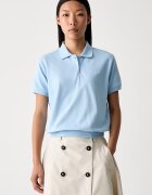 adidas Originals тениска с яка дамска с памук синя KT7992