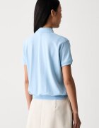 adidas Originals тениска с яка дамска с памук синя KT7992