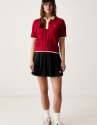 adidas Originals тениска тип пулове с яка дамска с вискоза Cable Knit червена KR7060