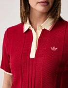 adidas Originals тениска тип пулове с яка дамска с вискоза Cable Knit червена KR7060