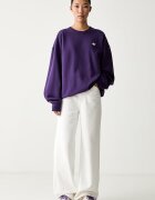 adidas Originals уголемен суичър дамски с памук Essentials виолетов KW0196