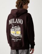 adidas Originals уголемен суичър мъжки с памук Milan кафяв LG9394