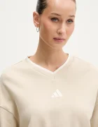 adidas Памучен суичър Stadium в бежово с изчистен дизайн JY6969
