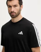 adidas Памучна тениска 3-Stripes в черно с апликация JV6783