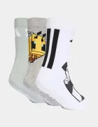 adidas Performance Детски чорапи с памук MINECRAFT (3 чифта) в бяло KA9904