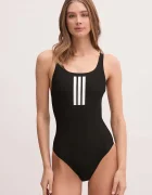 adidas Performance Цял бански 3 Stripes в черно с меки чашки JE1921