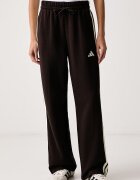 adidas спортен панталон дамски с памук Essentials кафяв с висока талия KX0790