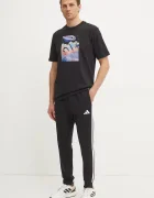 adidas Спортен панталон Essentials в черно с десен JD1861