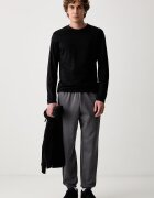 adidas спортен панталон мъжки с памук Three Stripes сив със стандартна талия KY4128