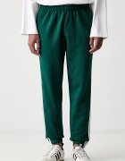 adidas спортен панталон мъжки с памук Three Stripes зелен със стандартна талия KY4129
