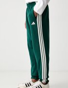 adidas спортен панталон мъжки с памук Three Stripes зелен със стандартна талия KY4129