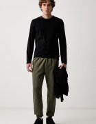 adidas спортен панталон мъжки с памук Three Stripes зелен със стандартна талия KY4130