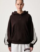 adidas суичър с качулка дамски от памук кафяв KW7701
