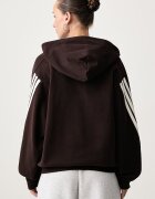 adidas суичър с качулка дамски от памук кафяв KW7701