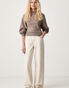 adidas суичър с качулка дамски с модал Soft Lux кафяв KS7886