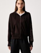 adidas суичър с качулка дамски с памук Animal Pack кафяв KV9299