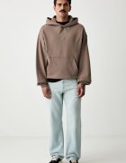 adidas суичър с качулка мъжки от памук кафяв KW2308