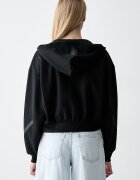 adidas суичър с цип и качулка дамски с памук Z.N.E черен KF6392