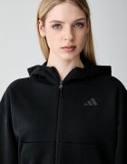 adidas суичър с цип и качулка дамски с памук Z.N.E черен KF6392