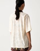 adidas тениска с яка дамска от ажур x Farm Rio бежова KR0239