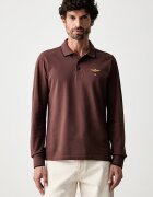 Aeronautica Militare блуза с дълги ръкави мъжка от памук кафява PO1653UP00082