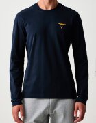 Aeronautica Militare блуза с дълги ръкави мъжка от памук тъмносиня TS2390UJ00372