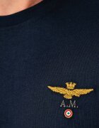 Aeronautica Militare блуза с дълги ръкави мъжка от памук тъмносиня TS2390UJ00372