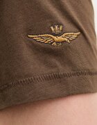 Aeronautica Militare Памучна тениска в кафяво с принт TS2538UJ00727