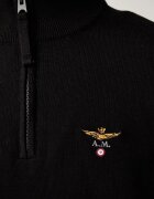 Aeronautica Militare пуловер мъжки от памук черен MA1670UL00506