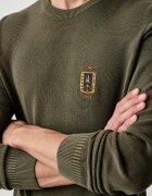 Aeronautica Militare пуловер мъжки с памук зелен MA1667UL00463