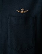 Aeronautica Militare риза мъжка от памук с еластан тъмносиня CA1313UP00408